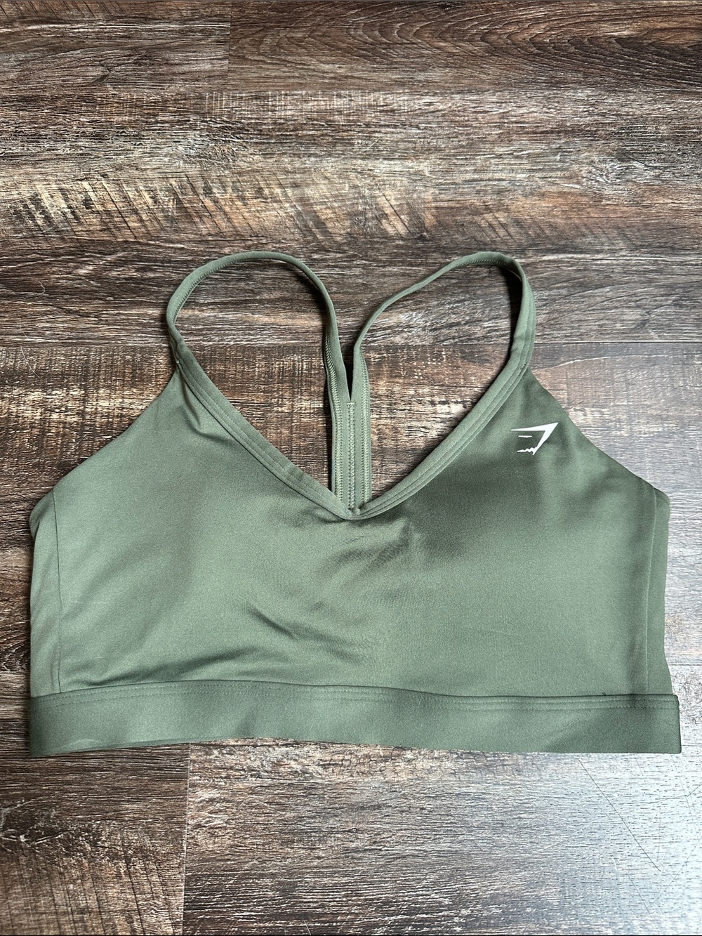 Gymshark Olive Strappy V-Back Sports Bra